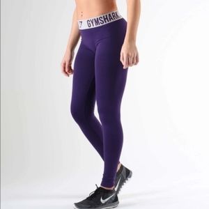 GYMSHARK Fit Purple-Logo Waistband Ladies Leggings